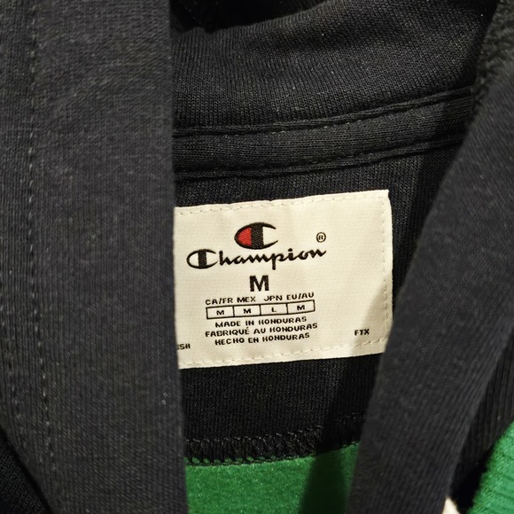 Champion Hoodie Men's M Green Navy Power Blend Fleece Sweatshirt Pullover NWT - Picture 4 of 4